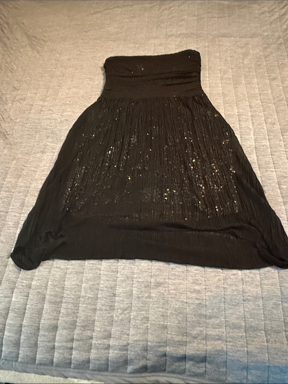 Express Black Strapless Sequin Skater Dress